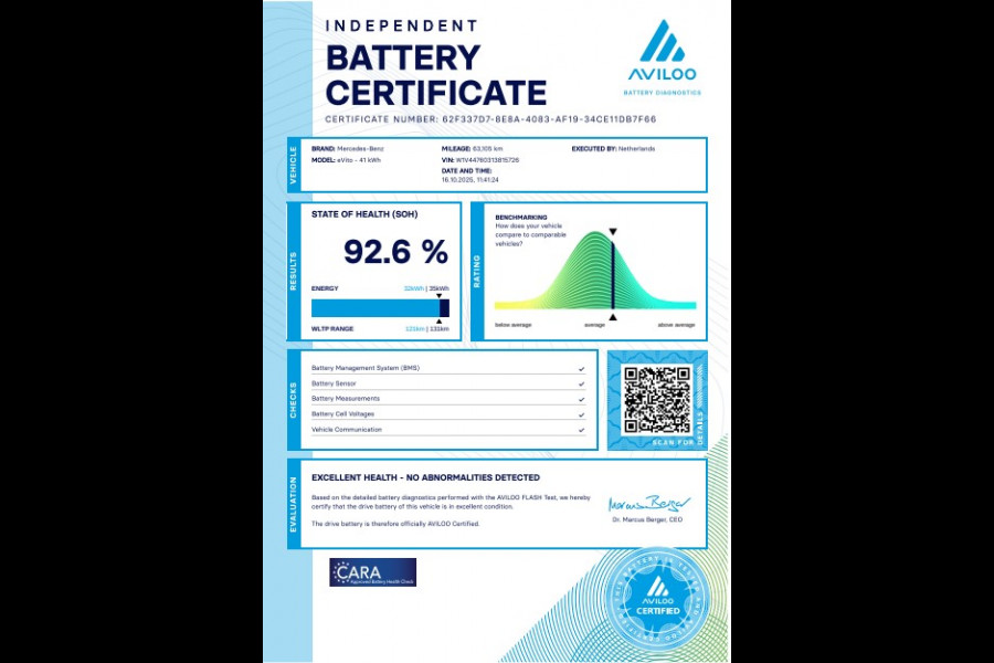 Mercedes-Benz eVito Lang 41 kWh Airco SOH 92,6% 12-2020