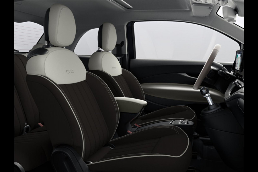 Fiat 500 Hybrid Collezione | Clima | LED | PDC | JBL Premium Audio | 17" | Camera | BSM | Canneloni Ivory/Piombo interieur