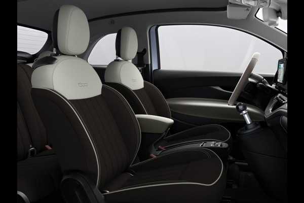 Fiat 500C Hybrid La Prima | Clima | LED | PDC | JBL Premium Audio | 17" | Camera | BSM | Canneloni Ivory/Piombo interieur
