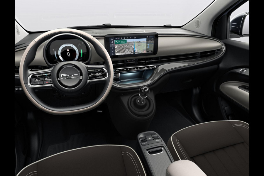 Fiat 500C Hybrid La Prima | Clima | LED | PDC | JBL Premium Audio | 17" | Camera | BSM | Canneloni Ivory/Piombo interieur