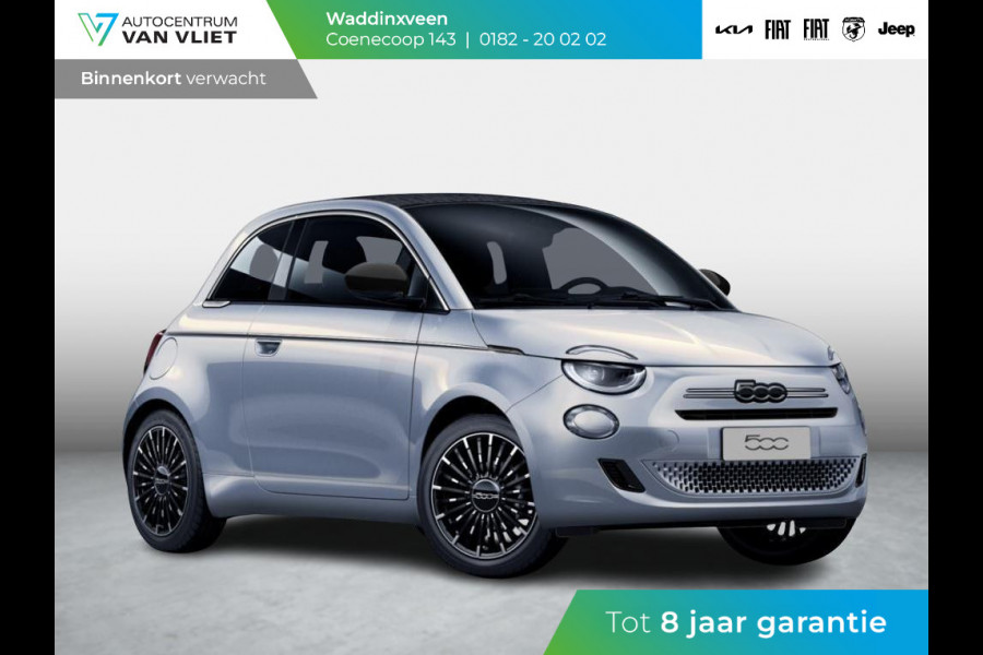 Fiat 500C Hybrid La Prima | Clima | LED | PDC | JBL Premium Audio | 17" | Camera | BSM | Canneloni Ivory/Piombo interieur