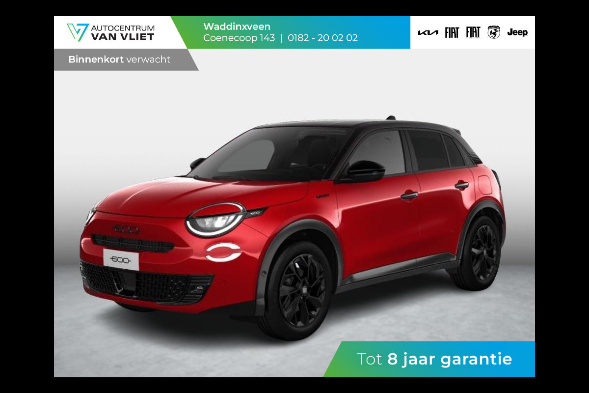 Fiat 600 1.2 145pk Hybrid Sport | Clima | Cruise | Navi | 18" | Winter Pack | Apple Carplay | BSM