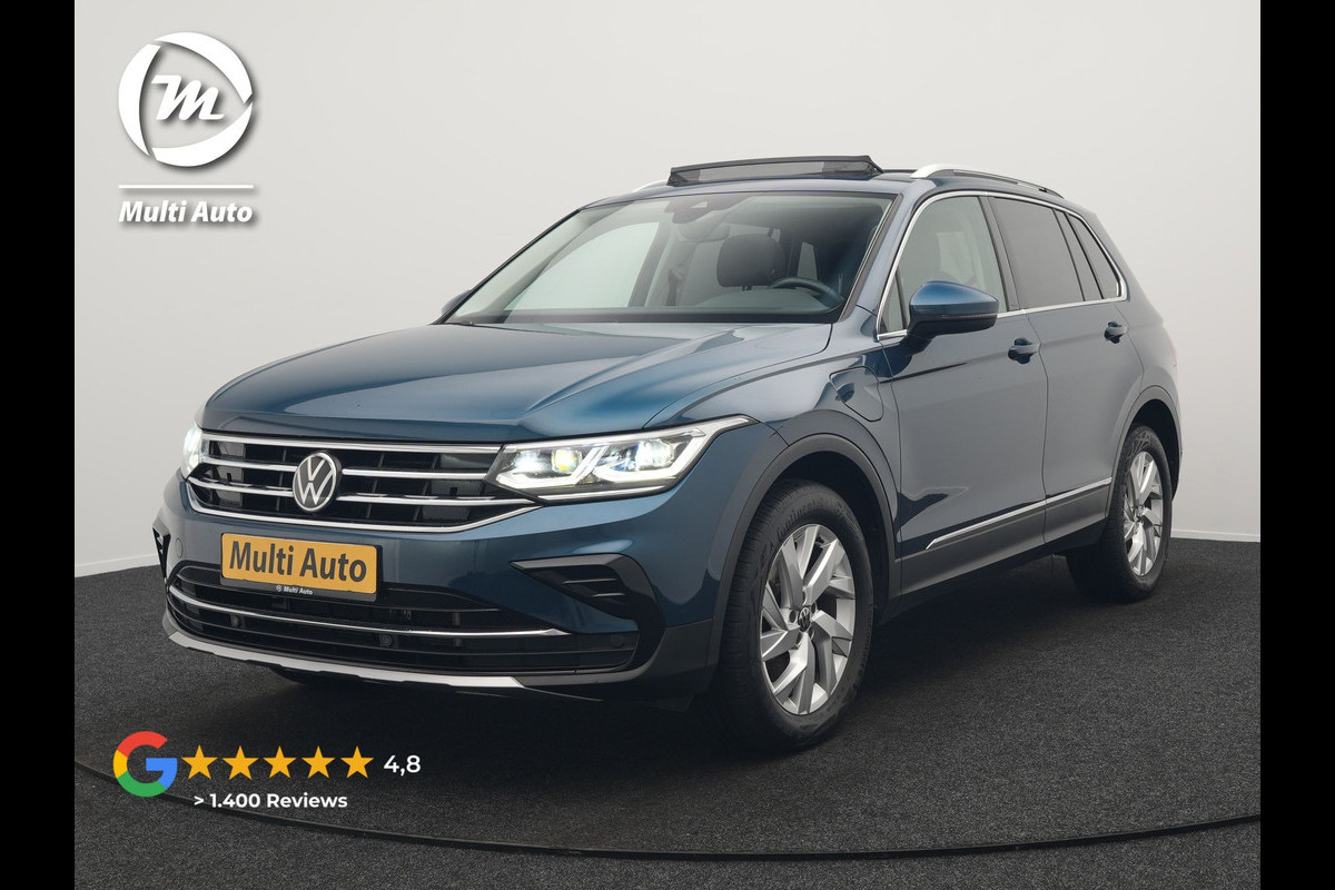 Volkswagen Tiguan 1.4 TSI eHybrid Elegance Plug In Hybrid 245pk PHEV | Panodak | IQ Light | Adaptive Cruise | Alcantara Sportstoelen Verwarmd | Apple Carplay | Sfeerverlichting | Stuur Verwarmd | Navigatie | Virtual | DAB |