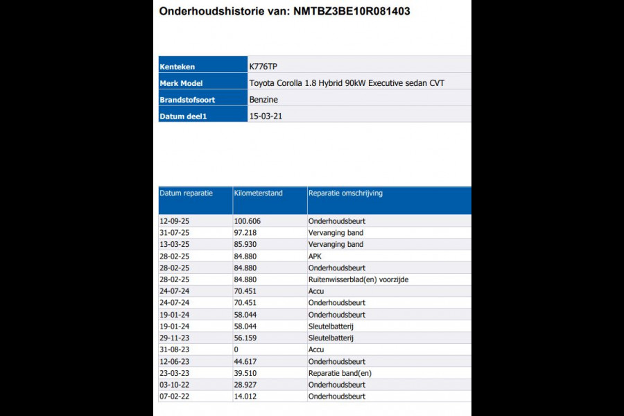 Toyota Corolla 1.8 Hybrid Executive Sedan / Leder / Navigatie / Xenon / Pdc.V+A / Airco-ecc./ Radio multimedia / Apk 03-2027