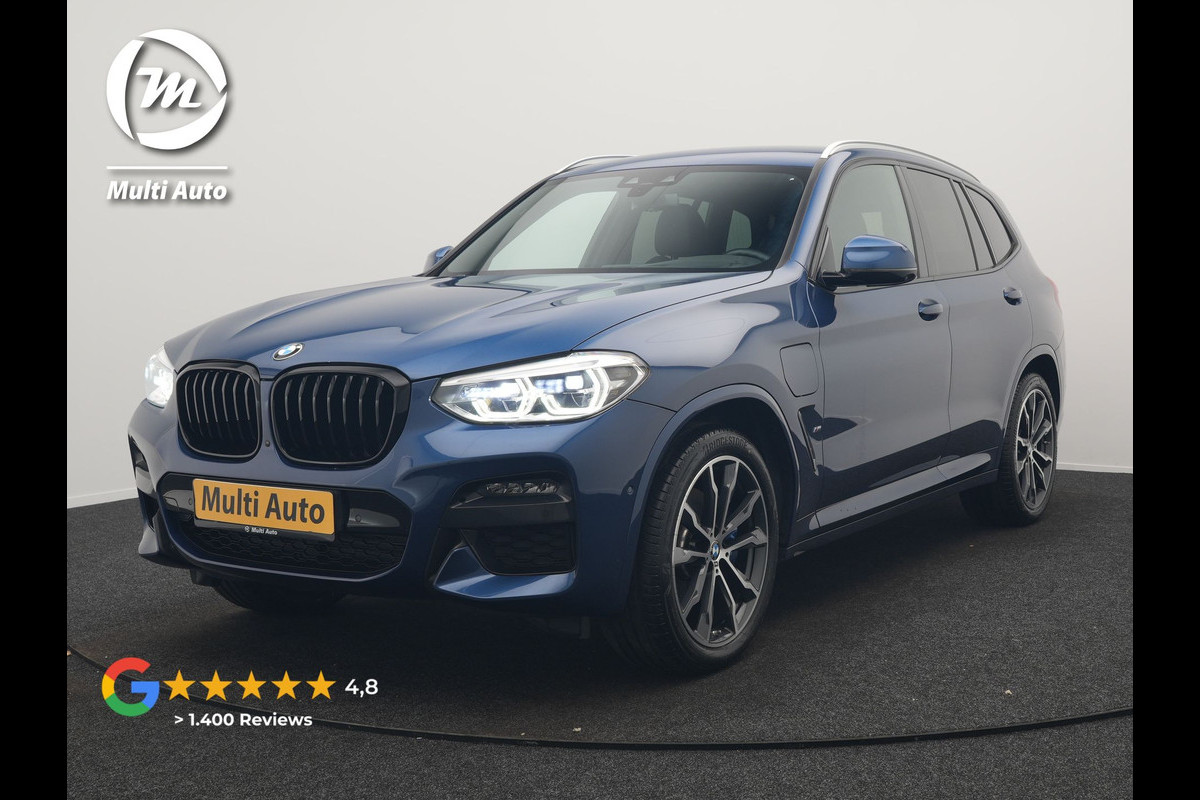 BMW X3 xDrive30e M Sport Plug In Hybrid 293pk Dealer O.H PHEV | Trekhaak Af Fabriek | Adaptive LED | 360 Camera | Head Up | Harman / Kardon | Lederen Sportstoelen Memory & Verwarmd | Blis | Keyless | Navigatie | Cruise Control | Apple Carplay |