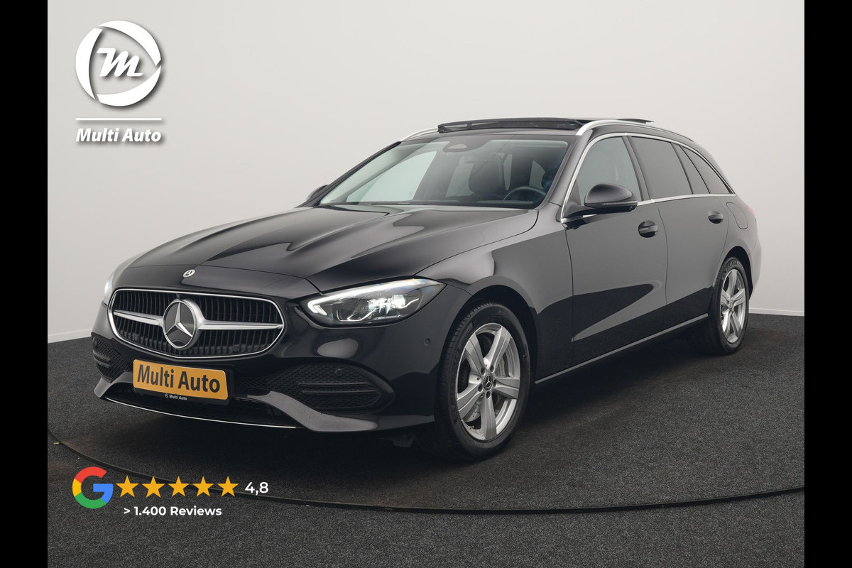 Mercedes-Benz C-Klasse Estate 300 e Avantgarde Plug In Hybrid 313pk Dealer O.H. PHEV | Panodak | 360 Camera | Lederen Sportstoelen & Stuur Verwarmd | Sfeerverlichting | Apple Carplay | Blis | Navigatie | Cruise Control | Virtual | DAB |