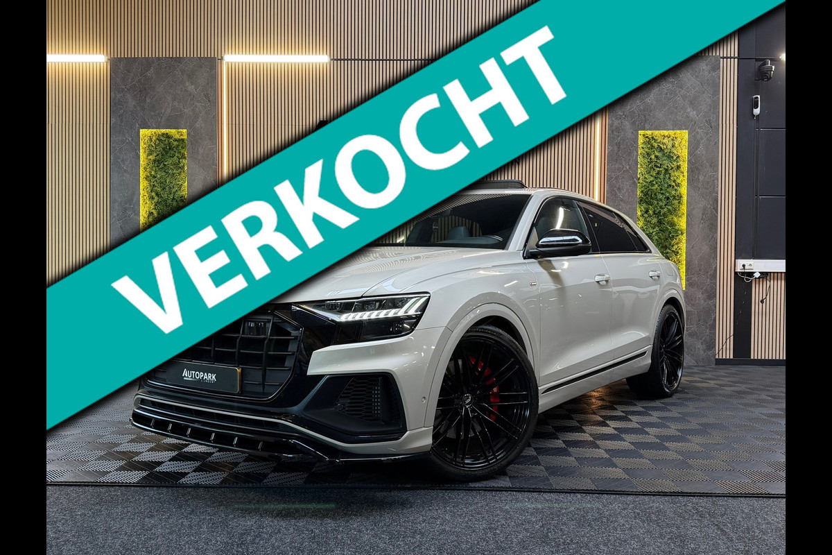 Audi Q8 55 TFSI e quattro |3X S Line|ABT|PANO|SOFTCLOSE|B&O|360CAM|DEALER ONDERHOUDEN| LUCHTVERING |23 INCH|PLUG IN|340PK|BOMVOL!