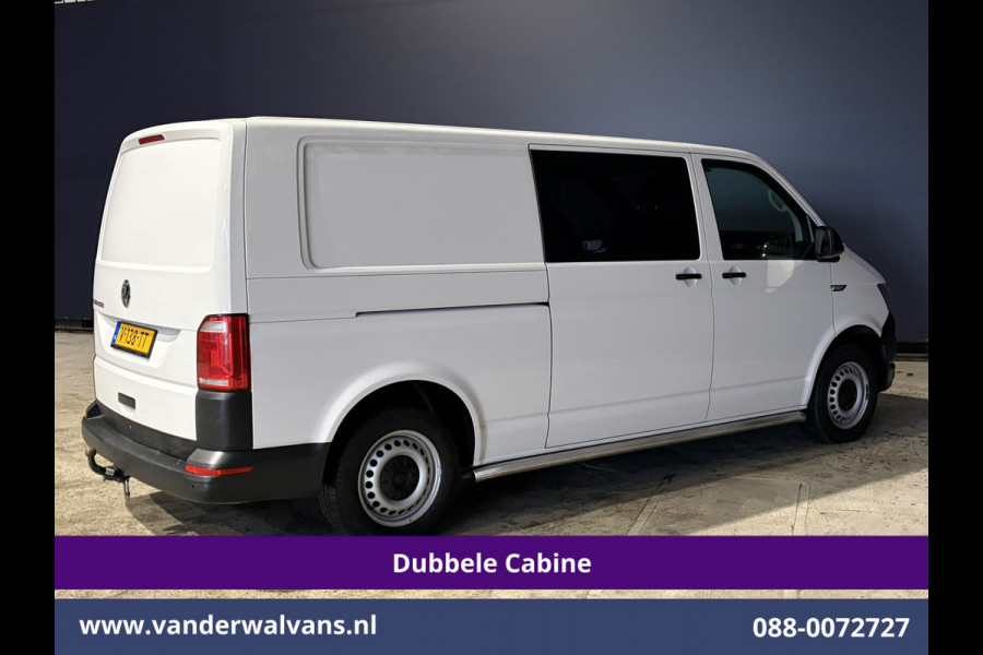 Volkswagen Transporter 2.0 TDI 150pk L2H1 Dubbele Cabine Euro6 Airco | 5-Zits | Navigatie | 2500kg Trekhaak | Apple Carplay Android Auto, Sidebars, Parkeersensoren, Achterklep