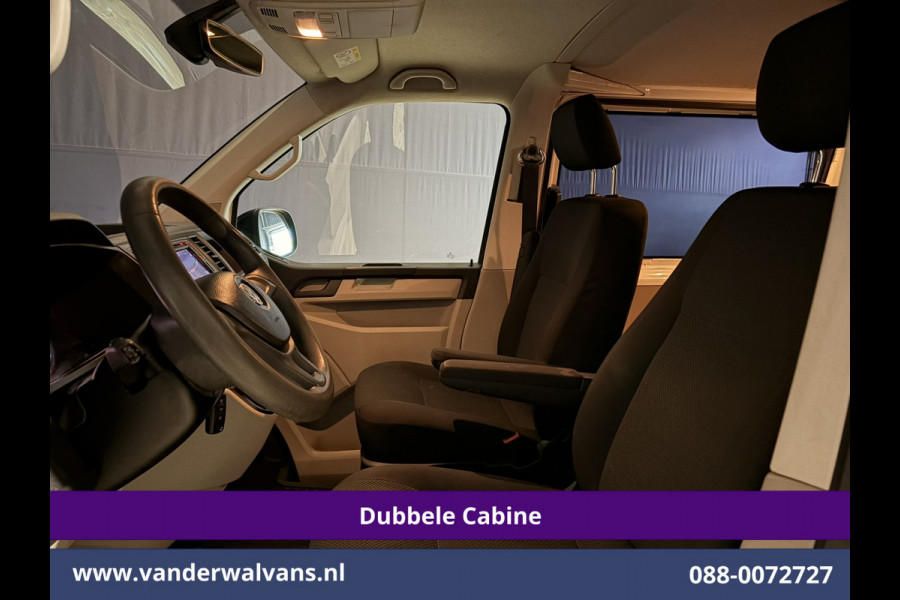 Volkswagen Transporter 2.0 TDI 150pk L2H1 Dubbele Cabine Euro6 Airco | 5-Zits | Navigatie | 2500kg Trekhaak | Apple Carplay Android Auto, Sidebars, Parkeersensoren, Achterklep
