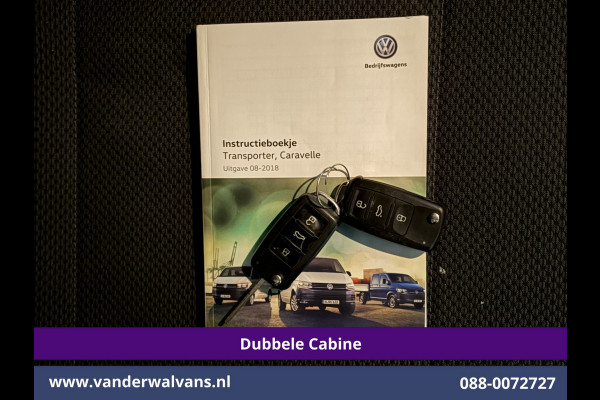 Volkswagen Transporter 2.0 TDI 150pk L2H1 Dubbele Cabine Euro6 Airco | 5-Zits | Navigatie | 2500kg Trekhaak | Apple Carplay Android Auto, Sidebars, Parkeersensoren, Achterklep