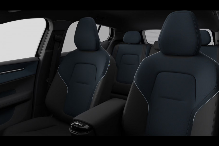 Volvo EX30 272PK Single Ext. Range Plus Black Ed Europa / Elektrische stoelen met geheugen / stoel - en stuurwielverwarming / Adaptieve Cruise Control/ Dodehoek Detectie / Parkeersensoren voor en achter/ Achteruitrijcamera/ Warmtepomp/ Google Services/