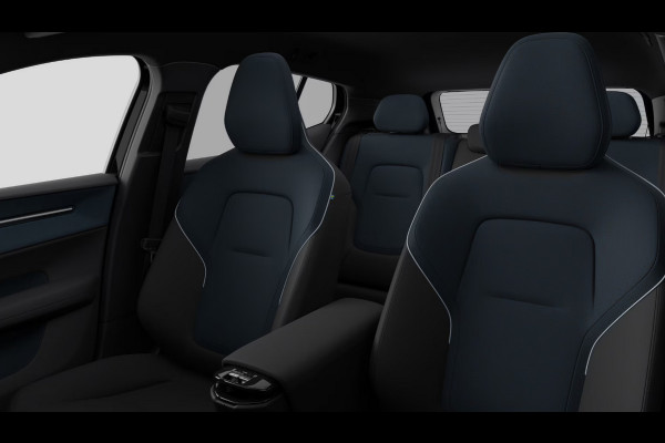 Volvo EX30 272PK Single Ext. Range Plus Black Ed Europa / Elektrische stoelen met geheugen / stoel - en stuurwielverwarming / Adaptieve Cruise Control/ Dodehoek Detectie / Parkeersensoren voor en achter/ Achteruitrijcamera/ Warmtepomp/ Google Services/
