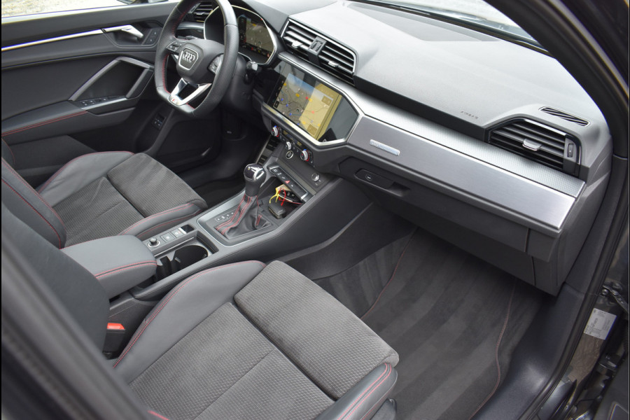 Audi Q3 Sportback 45 TFSI e S-Line 245 Pk Pano Rood Stiksel Leder Trekhaak Navi Camera 19 Inch