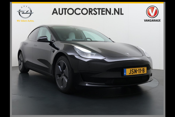 Tesla Model 3 RWD SR plus 325PK LFP Accu Ivory AutoPilot Leder Pano-dak FSD-vb. Adaptive-Cruise Camera's Elektr.-Stuur+Stoelen+Spiegels+Geheug Priv.Glasss Navi LED DAB Voorverwarmen Keyless One-Pedal-Drive Lmv 18" SOH 89% 1e Eigenaar Origineel Nederlandse Auto Fabrieks Garantie op Accu en Motor tot 23-08-2031 / 160.000km