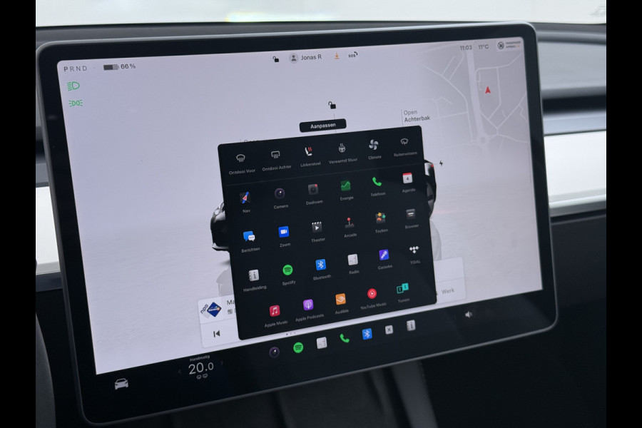 Tesla Model 3 RWD SR plus 325PK LFP Accu Ivory AutoPilot Leder Pano-dak FSD-vb. Adaptive-Cruise Camera's Elektr.-Stuur+Stoelen+Spiegels+Geheug Priv.Glasss Navi LED DAB Voorverwarmen Keyless One-Pedal-Drive Lmv 18" SOH 89% 1e Eigenaar Origineel Nederlandse Auto Fabrieks Garantie op Accu en Motor tot 23-08-2031 / 160.000km