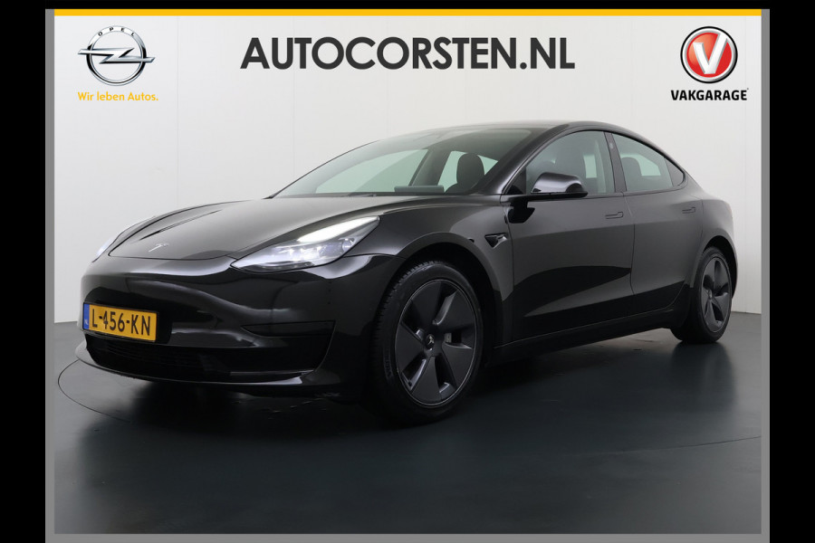Tesla Model 3 RWD SR+ NW Model 60kWh LFP 283PK Warmtepomp Elektr.A-klep Sentry Mode Stoel+Bankverwarmd FSD 18" Premium Luidspr. AutoPilot Leer Navi LED Comfortstoelen ACC DAB Keyless en Voorverwarmen interieur via App One-Pedal-Drive Origineel Nederlandse auto Garantie Accu/Motor tot 14-06-2029 max 160.000km