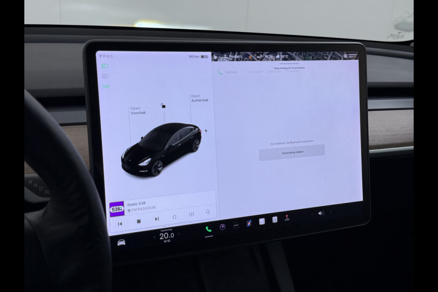 Tesla Model 3 RWD SR+ NW Model 60kWh LFP 283PK Warmtepomp Elektr.A-klep Sentry Mode Stoel+Bankverwarmd FSD 18" Premium Luidspr. AutoPilot Leer Navi LED Comfortstoelen ACC DAB Keyless en Voorverwarmen interieur via App One-Pedal-Drive Origineel Nederlandse auto Garantie Accu/Motor tot 14-06-2029 max 160.000km