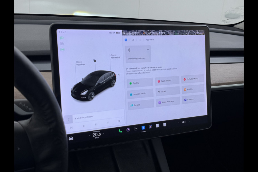 Tesla Model 3 RWD SR+ NW Model 60kWh LFP 283PK Warmtepomp Elektr.A-klep Sentry Mode Stoel+Bankverwarmd FSD 18" Premium Luidspr. AutoPilot Leer Navi LED Comfortstoelen ACC DAB Keyless en Voorverwarmen interieur via App One-Pedal-Drive Origineel Nederlandse auto Garantie Accu/Motor tot 14-06-2029 max 160.000km