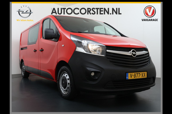 Opel Vivaro D126PK Dubbele Cabine 5-Persoons L2H1 Trekhaak Camera Navi Airco Cruise Control Pdc Sport EcoFlex 1.6CDTI Euro 6 Betonplex Vloer Wandbetimmering Schuifdeur Regen-Lichtsensor 1e Eigenaar Origineel Nederlandse Auto Dealeronderhouden 2.000kg trekvermogen