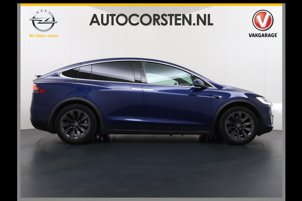 Tesla Model X 100D 20" Trekhaak Leder Luchtvering Adaptive Cruise AutoPilot Panoramadak Vleugeldeuren Camera's Elektr.Stoelen/Stuur+Verwarmd+G Adaptieve koplampen Lmv 20" Led Elektr.-Achterklep Bordherkenning Verwarmde Sproeiers-bladen Carbon Sentry Mode Valet mode 2250 kg Trekvermogen! € 124.700 nieuw !