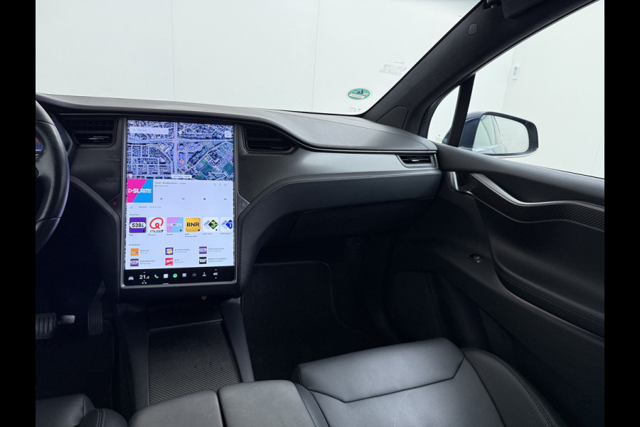 Tesla Model X 100D 20" Trekhaak Leder Luchtvering Adaptive Cruise AutoPilot Panoramadak Vleugeldeuren Camera's Elektr.Stoelen/Stuur+Verwarmd+G Adaptieve koplampen Lmv 20" Led Elektr.-Achterklep Bordherkenning Verwarmde Sproeiers-bladen Carbon Sentry Mode Valet mode 2250 kg Trekvermogen! € 124.700 nieuw !