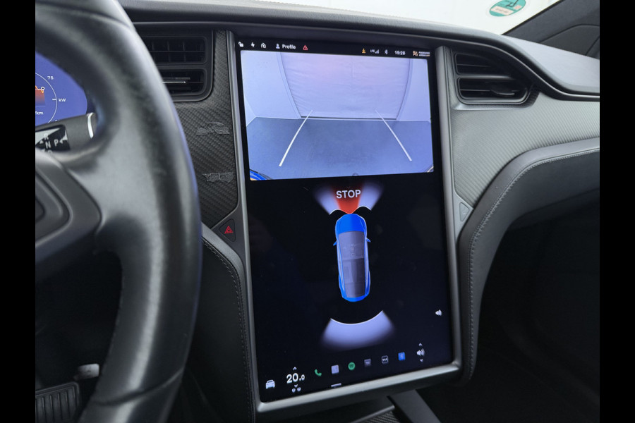 Tesla Model X 100D 20" Trekhaak Leder Luchtvering Adaptive Cruise AutoPilot Panoramadak Vleugeldeuren Camera's Elektr.Stoelen/Stuur+Verwarmd+G Adaptieve koplampen Lmv 20" Led Elektr.-Achterklep Bordherkenning Verwarmde Sproeiers-bladen Carbon Sentry Mode Valet mode 2250 kg Trekvermogen! € 124.700 nieuw !