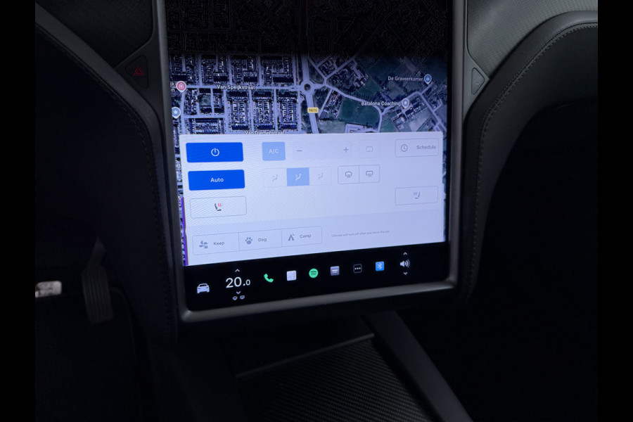 Tesla Model X 100D 20" Trekhaak Leder Luchtvering Adaptive Cruise AutoPilot Panoramadak Vleugeldeuren Camera's Elektr.Stoelen/Stuur+Verwarmd+G Adaptieve koplampen Lmv 20" Led Elektr.-Achterklep Bordherkenning Verwarmde Sproeiers-bladen Carbon Sentry Mode Valet mode 2250 kg Trekvermogen! € 124.700 nieuw !