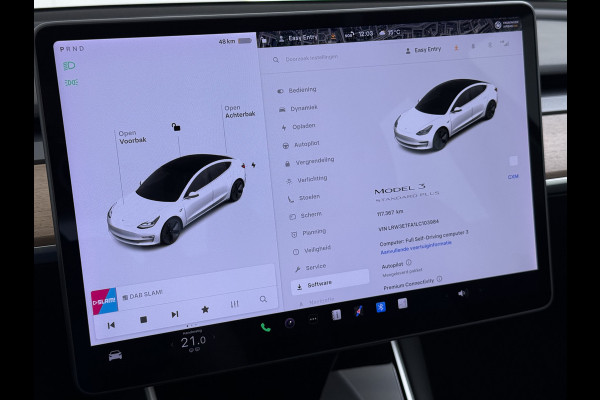 Tesla Model 3 RWD SR plus LFP Accu AutoPilot Leder Panoramadak Adaptive-Cruise Camera's Elektr.-Stuur+Stoelen+Spiegels+Geheugen+Easy-Entry+Ver Navi LED DAB Voorverwarmen Keyless One-Pedal-Drive Lmv 18" SOH 90% 1e Eigenaar Origineel Nederlandse Auto