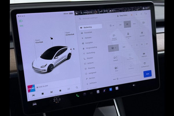 Tesla Model 3 RWD SR plus LFP Accu AutoPilot Leder Panoramadak Adaptive-Cruise Camera's Elektr.-Stuur+Stoelen+Spiegels+Geheugen+Easy-Entry+Ver Navi LED DAB Voorverwarmen Keyless One-Pedal-Drive Lmv 18" SOH 90% 1e Eigenaar Origineel Nederlandse Auto