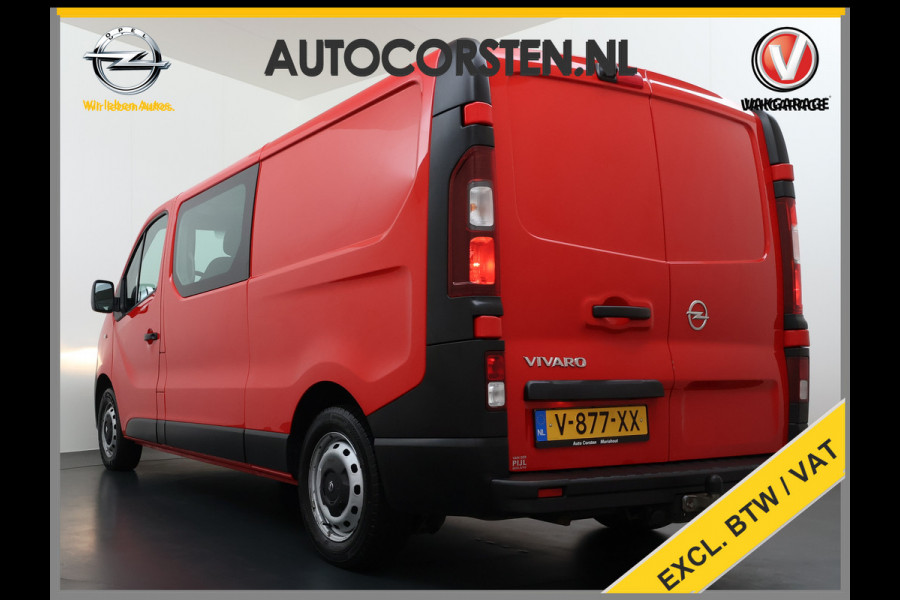 Opel Vivaro D126PK Dubbele Cabine 5-Persoons L2H1 Trekhaak Camera Navi Airco Cruise Control Pdc Sport EcoFlex 1.6CDTI Euro 6 Betonplex Vloer Wandbetimmering Schuifdeur Regen-Lichtsensor 1e Eigenaar Origineel Nederlandse Auto Dealeronderhouden 2.000kg trekvermogen