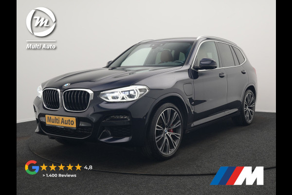 BMW X3 xDrive30e M Sport Plug In Hybrid 293pk Dealer O.H. PHEV | Trekhaak Af Fabriek | Head Up | 360 Camera | Adaptief Onderstel | Lederen Sportstoelen & Stuur Verwarmd | Sfeerverlichting | Keyless | Blis | Navigatie | DAB | Virtual |