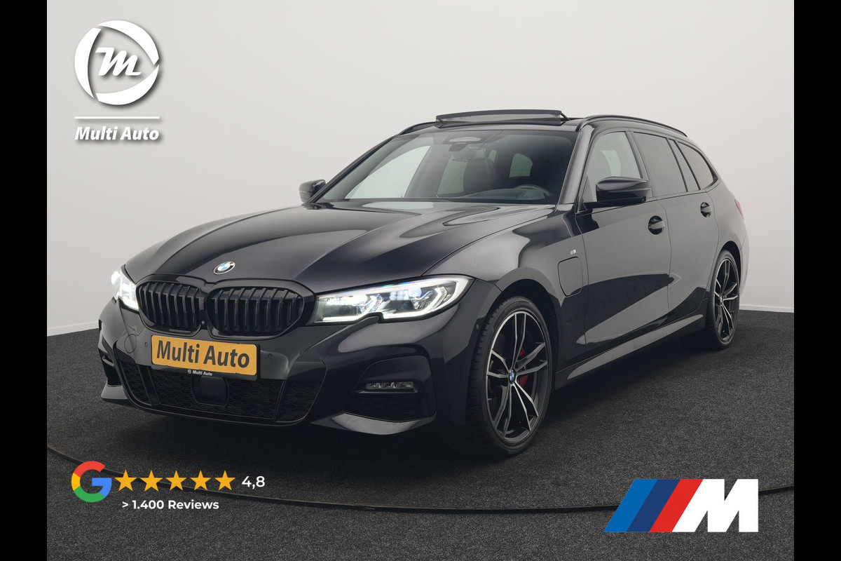 BMW 3 Serie Touring 330e M Sport Plug In Hybrid 293pk Dealer O.H. PHEV | Trekhaak Af Fabriek | Panodak | Head Up | Adaptive Cruise | 360 Camera | Laser LED | Lederen Sportstoelen Memory & Verwarmd | Apple Carplay | Sfeerverlichting | 19"L.M |