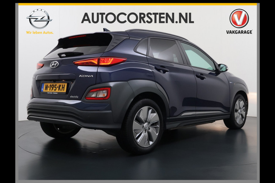 Hyundai Kona EV 64kWh 3 fase SOH-100% Warmtepomp Adaptive-Cruise Head-Up Display 1/2 Leer Krell®-Hifi Apple Carplay Android Adap.Cruise Camer Keyless Privacy Glas DAB Led Blind Spot Lane Assist Origineel Nederlandse Auto € 45.000 nieuw!!