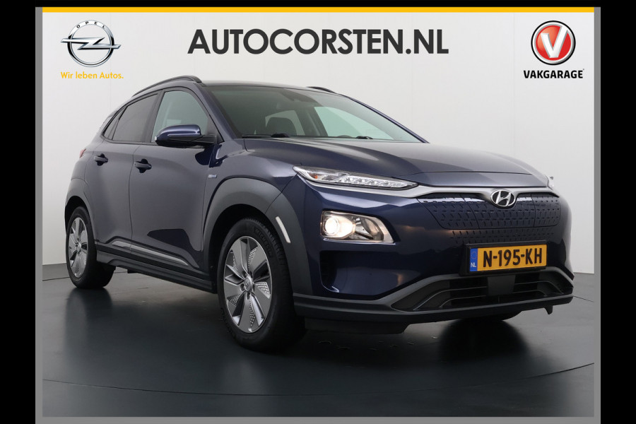 Hyundai Kona EV 64kWh 3 fase SOH-100% Warmtepomp Adaptive-Cruise Head-Up Display 1/2 Leer Krell®-Hifi Apple Carplay Android Adap.Cruise Camer Keyless Privacy Glas DAB Led Blind Spot Lane Assist Origineel Nederlandse Auto € 45.000 nieuw!!