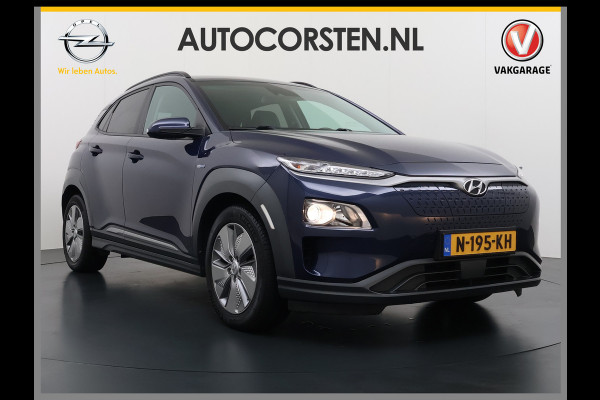 Hyundai Kona EV 64kWh 3 fase SOH-100% Warmtepomp Adaptive-Cruise Head-Up Display 1/2 Leer Krell®-Hifi Apple Carplay Android Adap.Cruise Camer Keyless Privacy Glas DAB Led Blind Spot Lane Assist Origineel Nederlandse Auto € 45.000 nieuw!!