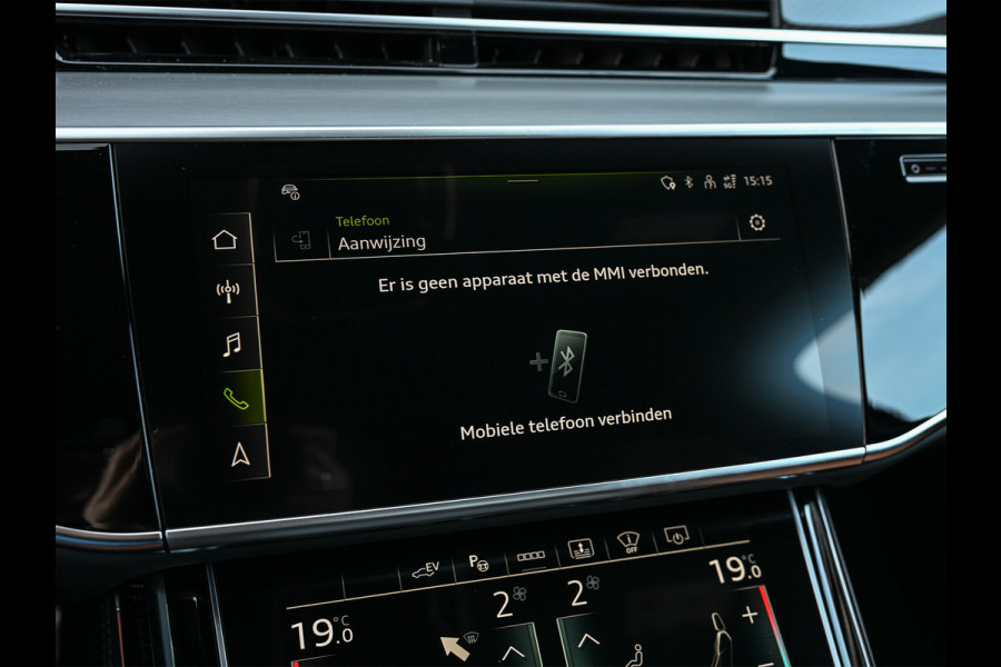 Audi A8 60 TFSI e quattro 463PK S-Line B&O Advanced | Head-Up Display | Achteras besturing | Panorama dak | Trekhaak | Soft-Close | Alcantara hemel bekleding | Carbon inleg | 360 Camera | Standkachel | Adaptive Cruise Control