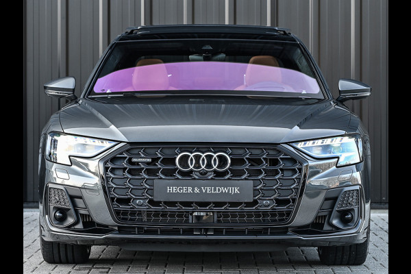 Audi A8 60 TFSI e quattro 463PK S-Line B&O Advanced | Head-Up Display | Achteras besturing | Panorama dak | Trekhaak | Soft-Close | Alcantara hemel bekleding | Carbon inleg | 360 Camera | Standkachel | Adaptive Cruise Control