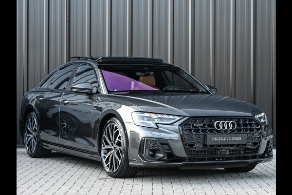 Audi A8 60 TFSI e quattro 463PK S-Line B&O Advanced | Head-Up Display | Achteras besturing | Panorama dak | Trekhaak | Soft-Close | Alcantara hemel bekleding | Carbon inleg | 360 Camera | Standkachel | Adaptive Cruise Control
