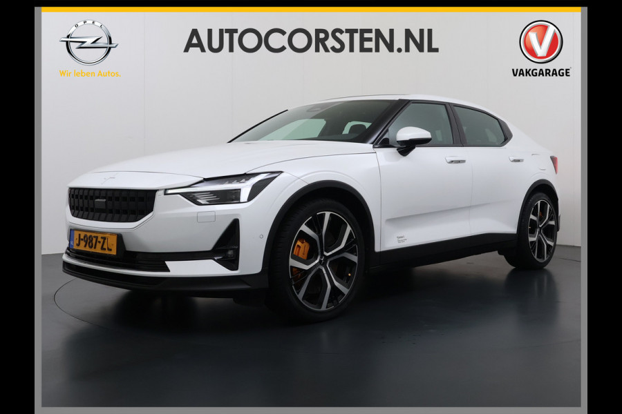 Polestar 2 78kWh 408PK PERFORMANCE 0-100 4,7sec. Long Range Pano-dak Elektr.Stoel+Stuur-verwarmd GSM-Key (semi-)-AutoPilot AWD GSM-Sleutel  SOH 93% Google-Android® Navi 360°Camera Elek.Achterklep PDC-a+v Performance-Ophanging Premium-Audio Active-Grille Keyless LEDParkeerassist auto 1.500KG Trekgewicht! 3fase 11kw thuis laden 4-season-Bnd € 66.000 nieuw