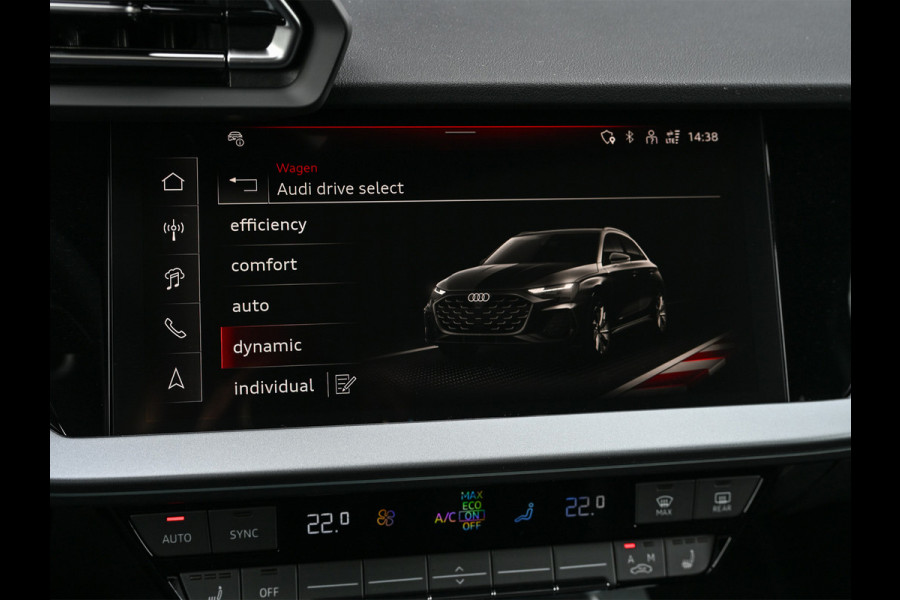 Audi A3 Sportback 45 TFSI e S edition 272pk Competition | Panoramadak | 5 jr garantie | Ambiance interieur | Active Cruise | Sonos Sound | S-Seats + Memory | Head-Up | Camera | Stoelverwarming | Keyless