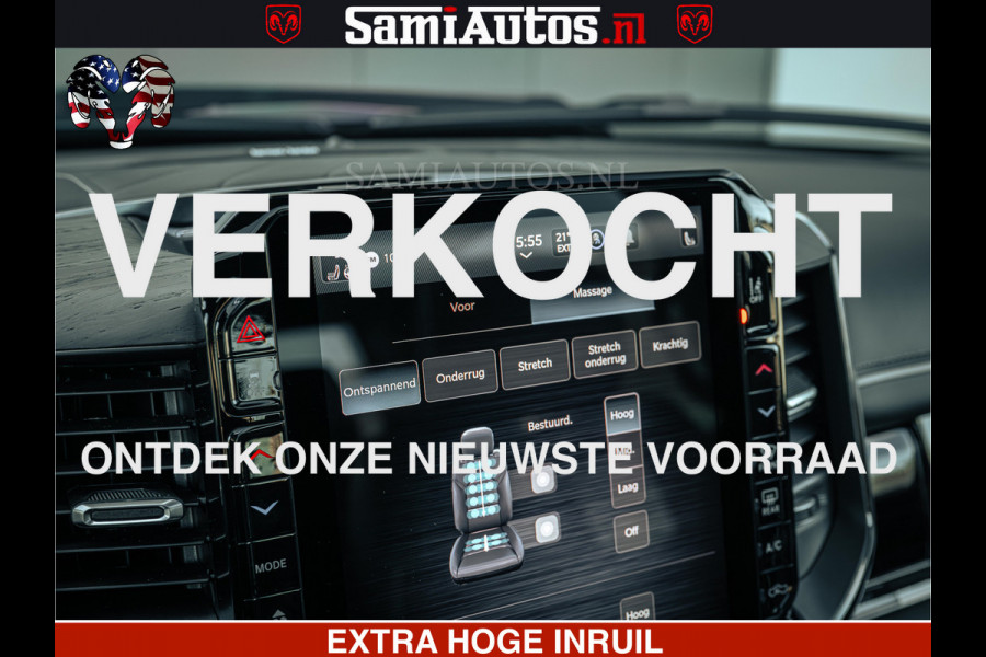 Dodge Ram Limited SPORT H.O 540HP 706Nm | Massage + Full Option | De Meest Luxe en Volle Pick-Up in zijn Klasse | Comfortabele Dubbele Cabine met Royale 5 Zitplaatsen | BPM vrij | Nu Leverbaar uit Voorraad | Voorraad Nr 2348 - 5158