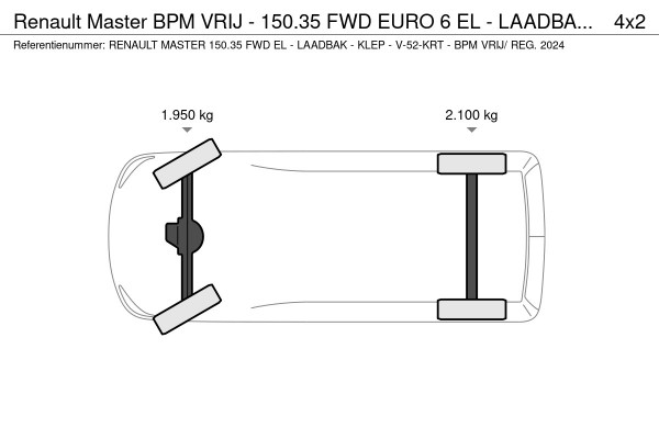 Renault Master BPM VRIJ - 150.35 FWD EURO 6 EL - LAADBAK & LAADKLEP - V-52-KRT - REG. 2024