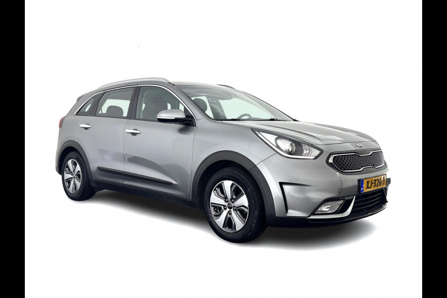 Kia Niro 1.6 GDi Hybrid ExecutiveLine (INCL.BTW) Aut. *LEATHER-FABRIC | NAVI-FULLMAP | KEYLESS | CAMERA | COMFORT-SEATS | DIGI-COCKPIT | LANE-ASSIST | ECC | CARPLAY | PDC | TOWBAR | 16''ALU*