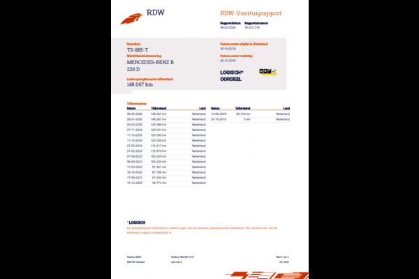 Mercedes-Benz B-Klasse 220 d Automaat Dealer Onderhouden 1 Ste Eigennaar