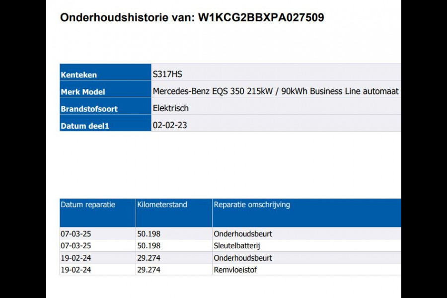 Mercedes-Benz EQS 350 Business Plus Line 90 kWh / Panorama-Schuifdak / Leder-Comfort / Xenon / Radio multimedia / Apk 02-2027