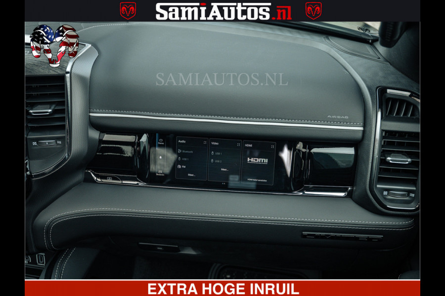 Dodge Ram Limited Night H.O 540HP 706Nm | Massage + Full Option | De Meest Luxe en Volle Pick-Up in zijn Klasse | Comfortabele Dubbele Cabine met Royale 5 Zitplaatsen | BPM vrij | Nu Leverbaar uit Voorraad | Voorraad Nr 2370 - 5411