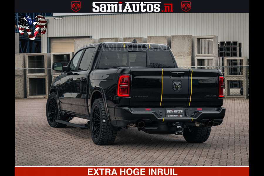 Dodge Ram Limited Night H.O 540HP 706Nm | Massage + Full Option | De Meest Luxe en Volle Pick-Up in zijn Klasse | Comfortabele Dubbele Cabine met Royale 5 Zitplaatsen | BPM vrij | Nu Leverbaar uit Voorraad | Voorraad Nr 2370 - 5411