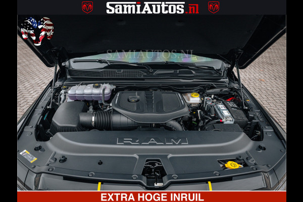 Dodge Ram Limited Night H.O 540HP 706Nm | Massage + Full Option | De Meest Luxe en Volle Pick-Up in zijn Klasse | Comfortabele Dubbele Cabine met Royale 5 Zitplaatsen | BPM vrij | Nu Leverbaar uit Voorraad | Voorraad Nr 2370 - 5411