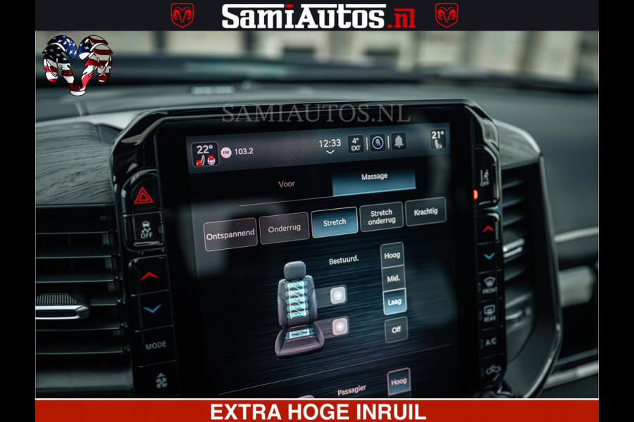 Dodge Ram Limited Night H.O 540HP 706Nm | Massage + Full Option | De Meest Luxe en Volle Pick-Up in zijn Klasse | Comfortabele Dubbele Cabine met Royale 5 Zitplaatsen | BPM vrij | Nu Leverbaar uit Voorraad | Voorraad Nr 2370 - 5411