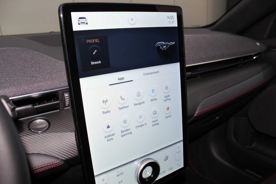 Ford Mustang Mach-E 75kWh/269pk AWD Premium AUTOMAAT volledig ELEKTRISCH ! Fabrieksgarantie t/m 01-03-2027 ! Vierwielaandr., stoel-, stuur- en voorraamverwarming, technologie pakket II, panoramadak, navigatie, telefoonvoorb., winterpakket, parelmoer wit metallic, etc etc